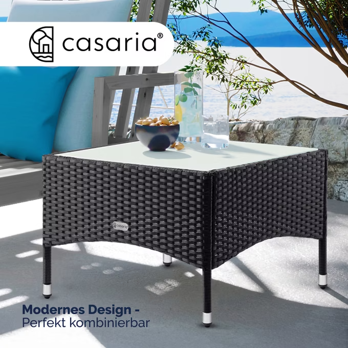 beistelltisch polyrattan 58x58x42cm vers. varianten