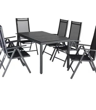 garten sitzgruppe bern 7 tlg anthrazit alu wpc