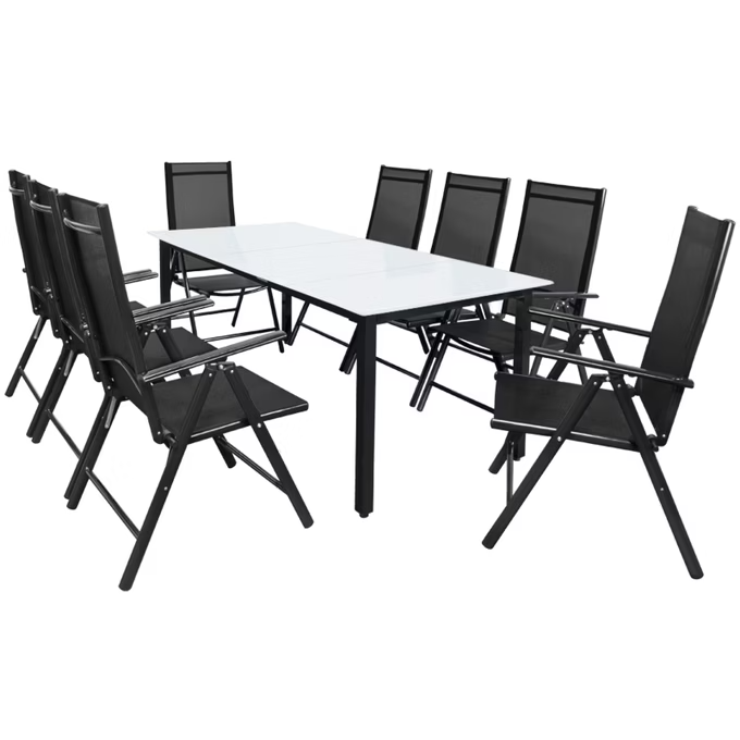 garten sitzgruppe bern 9 tlg anthrazit alu milchglas (1)