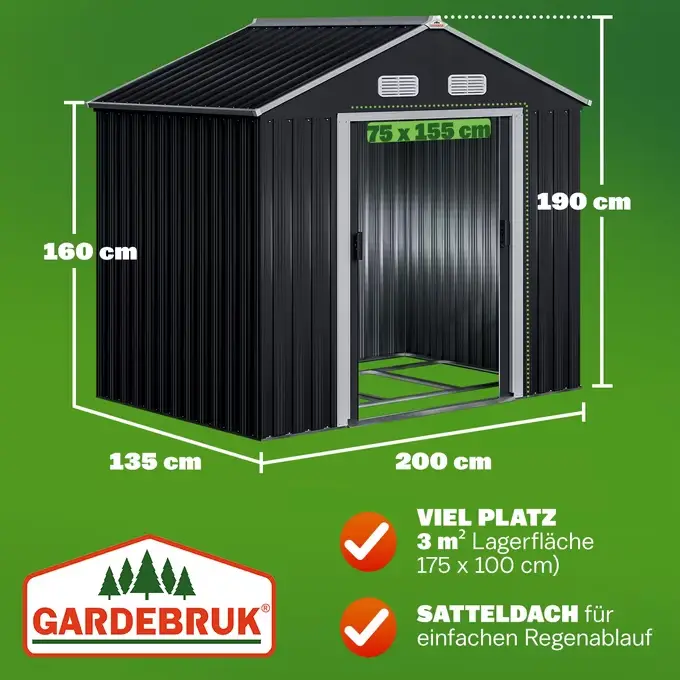 geräteschuppen 172 maße