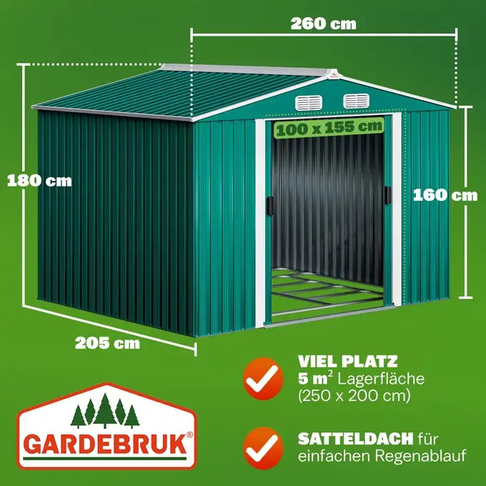 geräteschuppen 259 maße