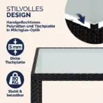 polyrattan garten sitzgruppe bali | 4 stühle & 1 tisch | schwarz