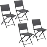 polyrattan klappstuhl mor | 2er set | schwarz