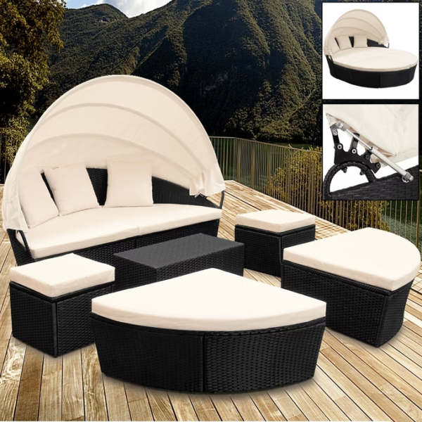 sonneninsel schwarz oval 226cm