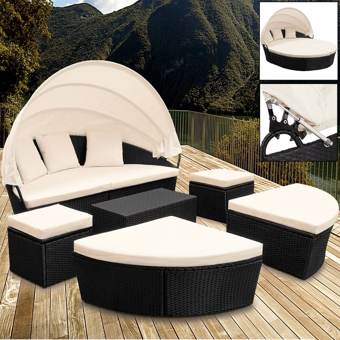 sonneninsel schwarz oval 226cm