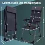 gartenstuhl alu maße