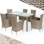 polyrattan garten sitzgruppe 5 und 9 tlg beige/creme