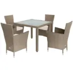 polyrattan garten sitzgruppe 5 und 9 tlg beige/creme